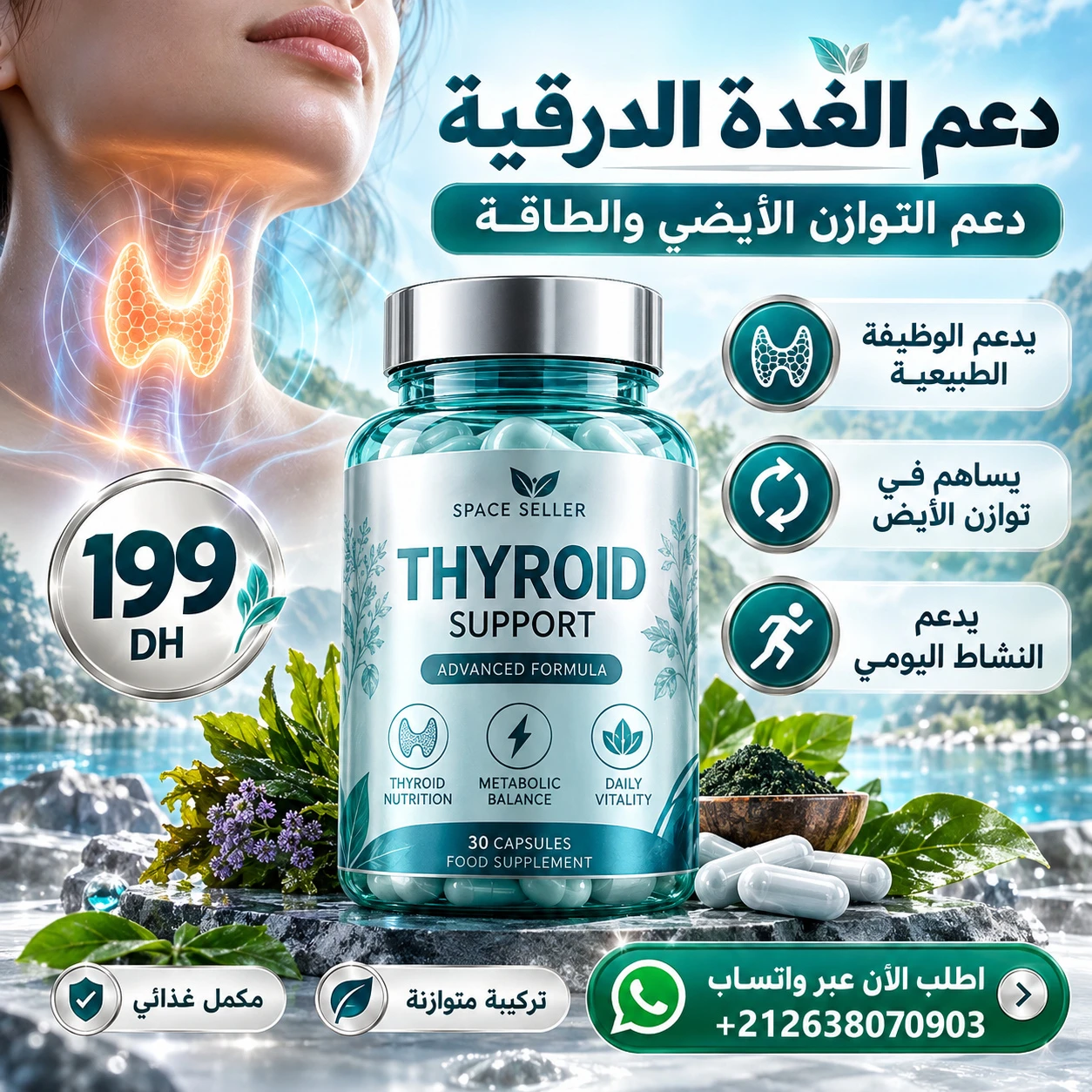 مركب الغدة الدرقية النشط باليود الطبيعي والسيلينيوم والتيروسين